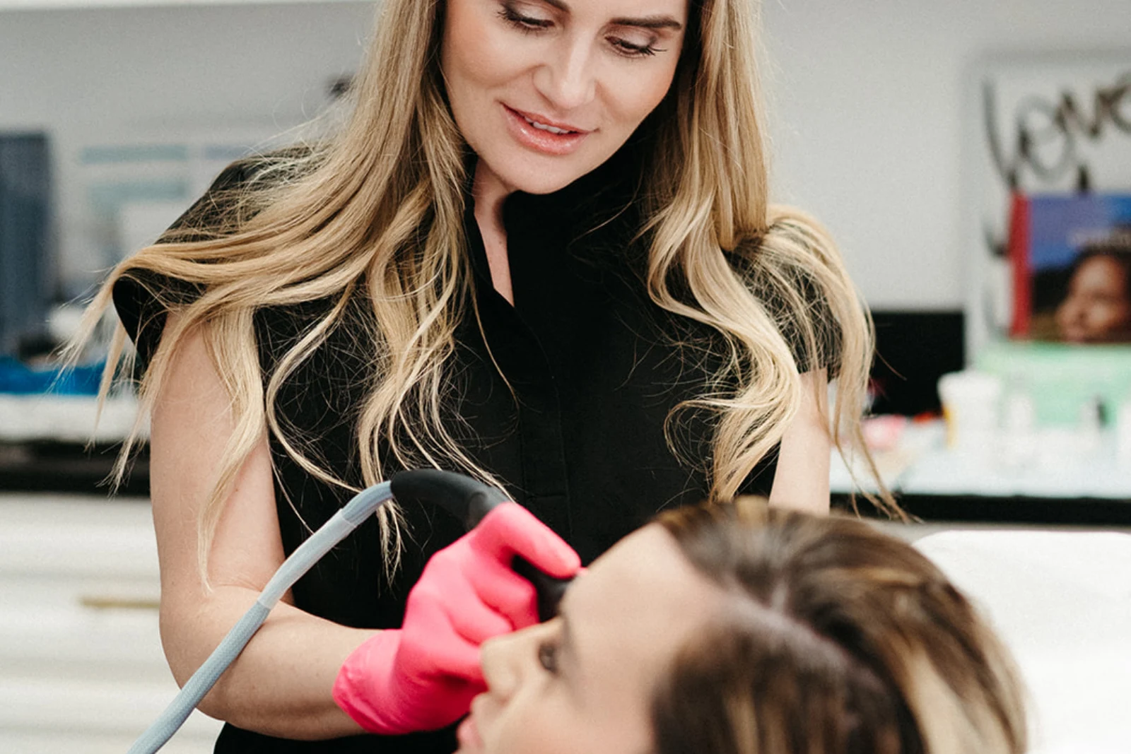 Client receiving microneedling services in Modesto, Turlock, Stockton, CA at Aesthetic Lab